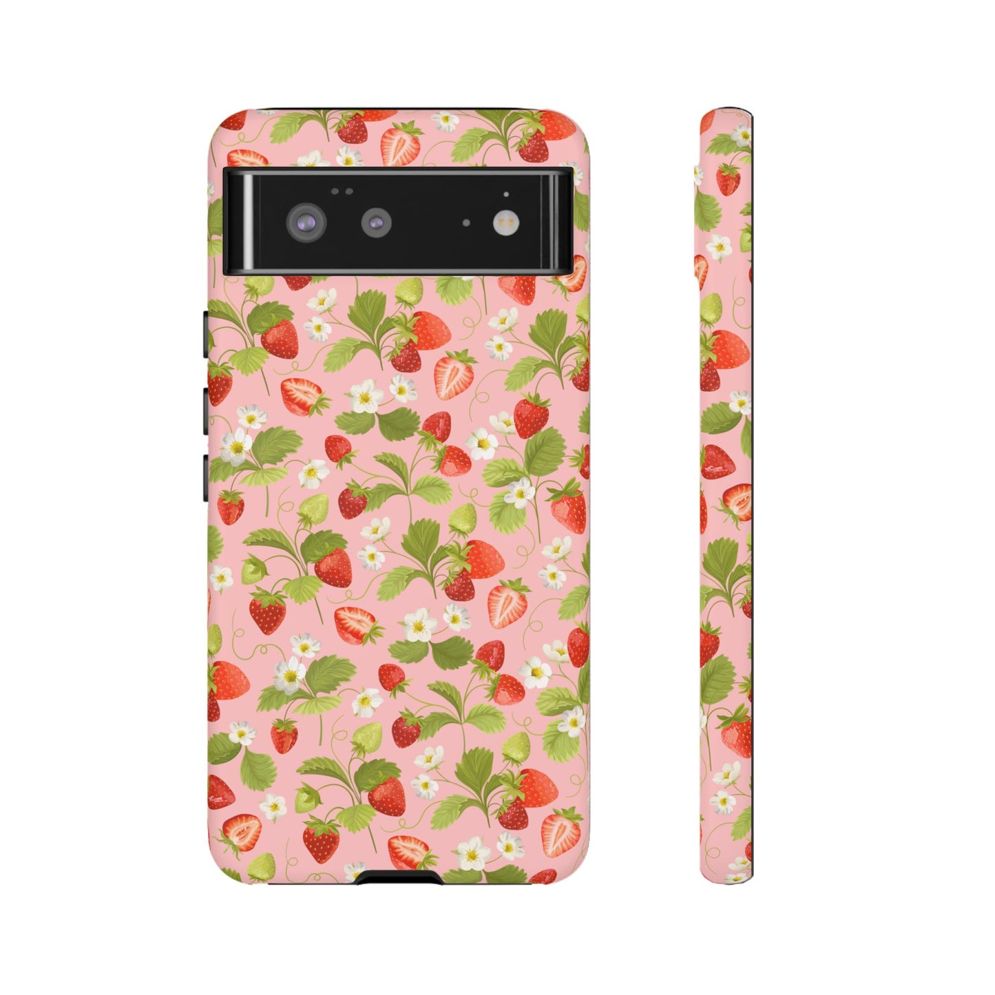Strawberry Floral Tough Case - Cute Berry Pattern Phone Cover