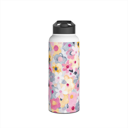 Floral Stainless Steel Water Bottle - Reusable Beverage Container for Eco-Friendly Hydration