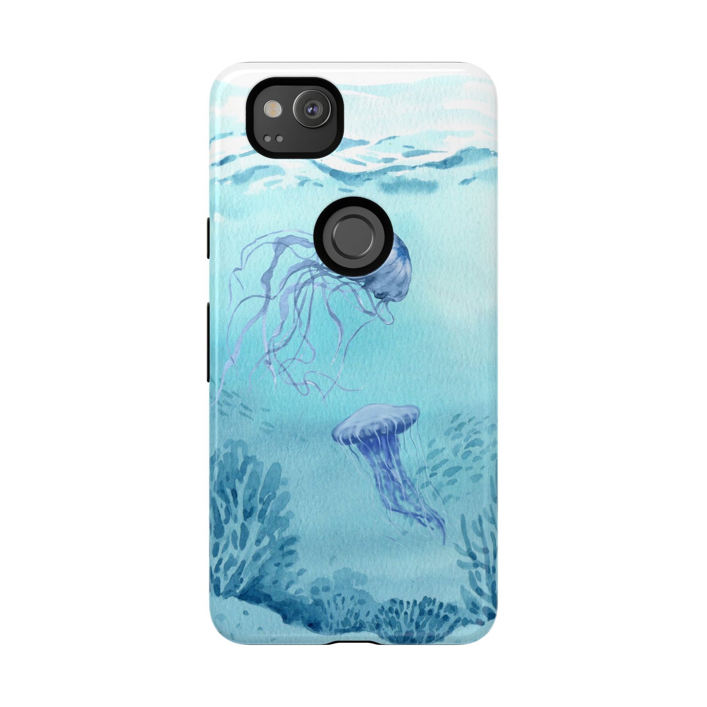 Ocean-Inspired Tough Phone Case with Jellyfish Design