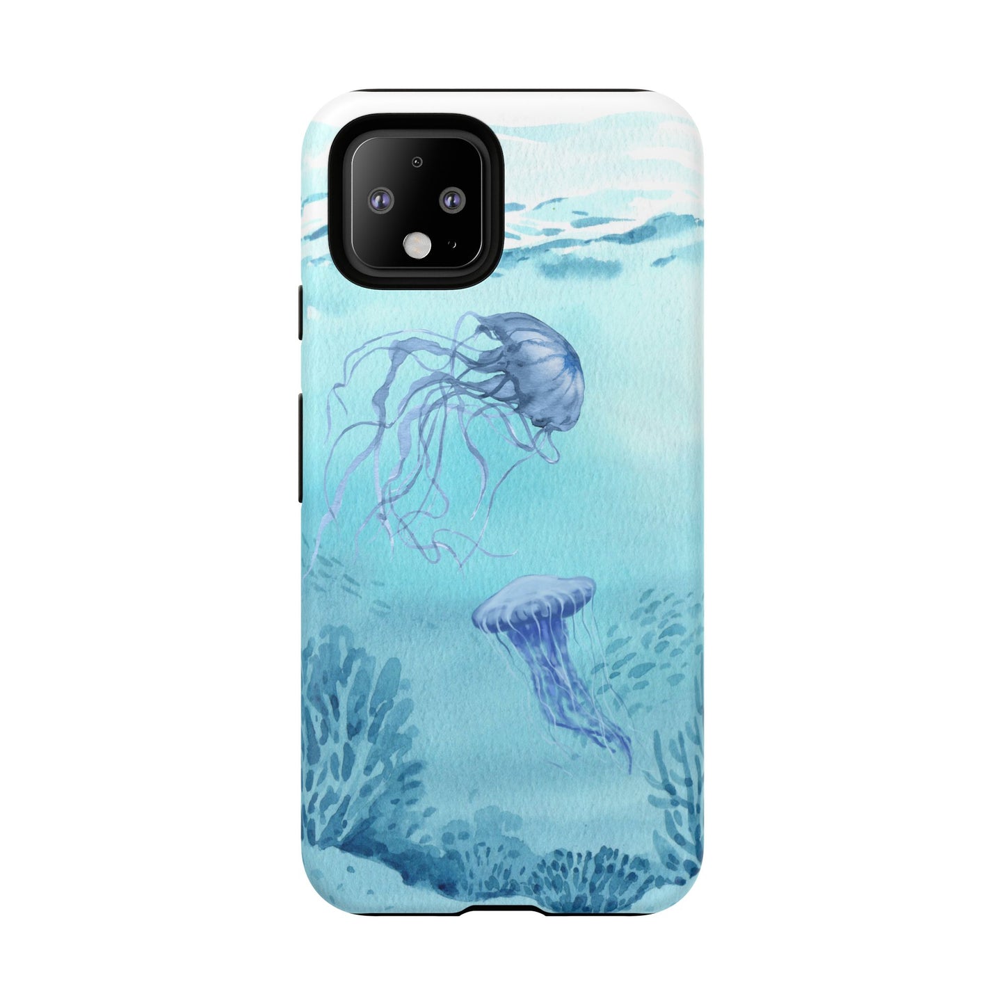 Ocean-Inspired Tough Phone Case with Jellyfish Design