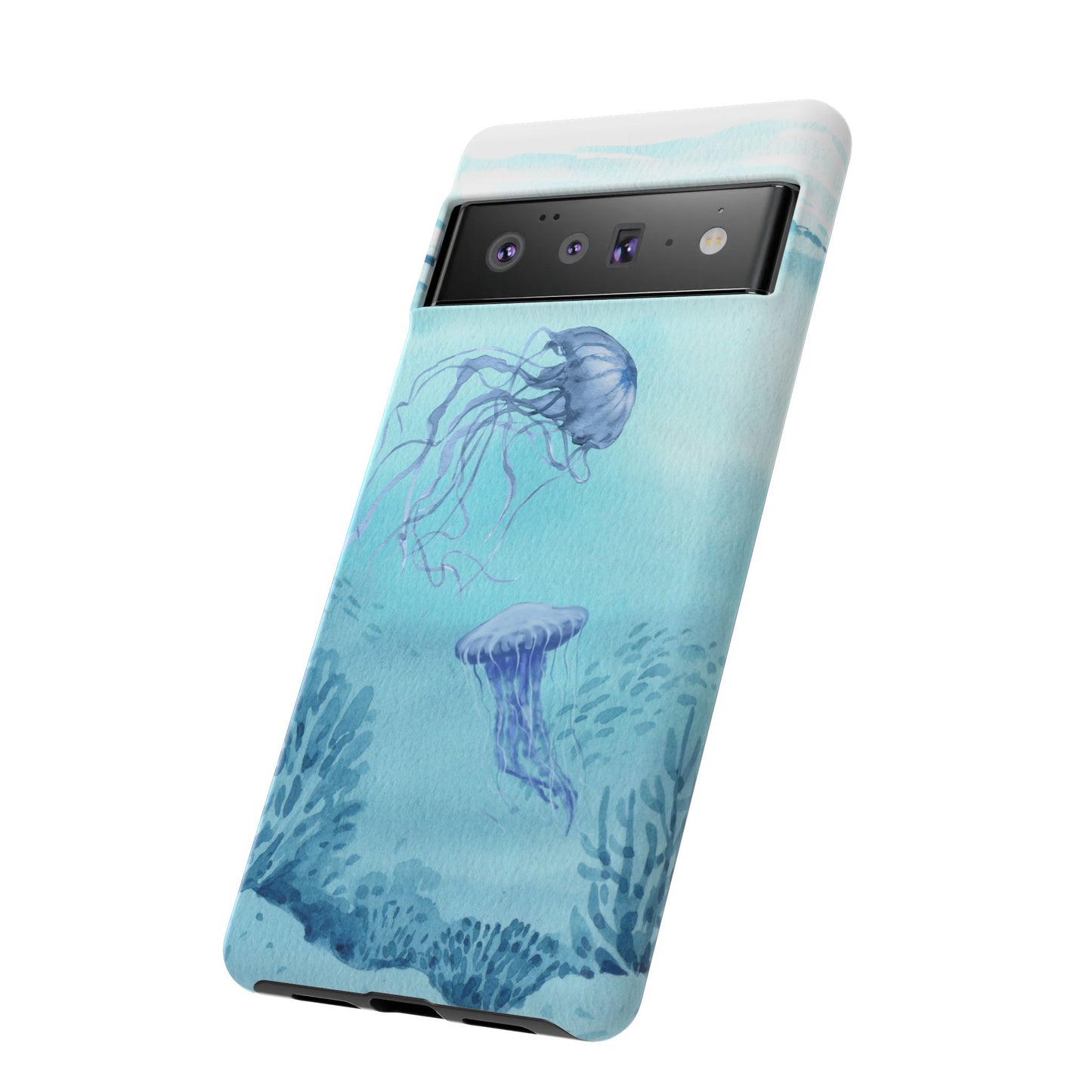 Ocean-Inspired Tough Phone Case with Jellyfish Design