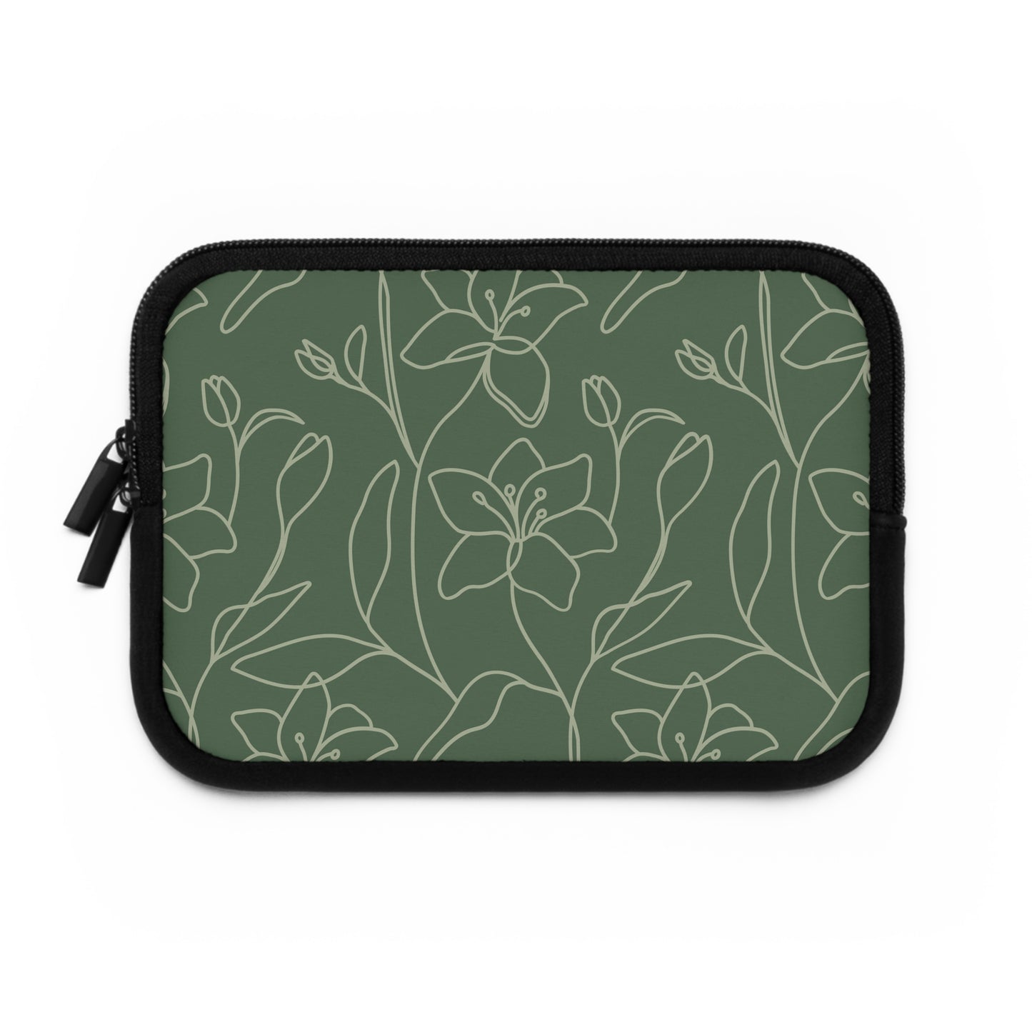 Floral Laptop Sleeve - Elegant Green Design for Stylish Protection